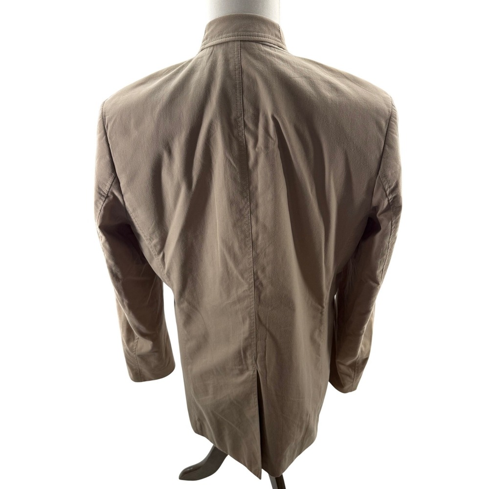 Marc Ecko Cut & Sew Mens Tan Military Field Jacket Mandarin Collar Medium - Picture 5 of 12